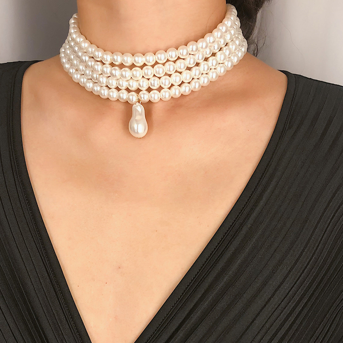 Wholesale Pearl Necklace Pearl Women's Cute Artistic Classic Wedding Drops Necklace For Wedding Party With 1 Pair Drop Earrings Fine Jewelry